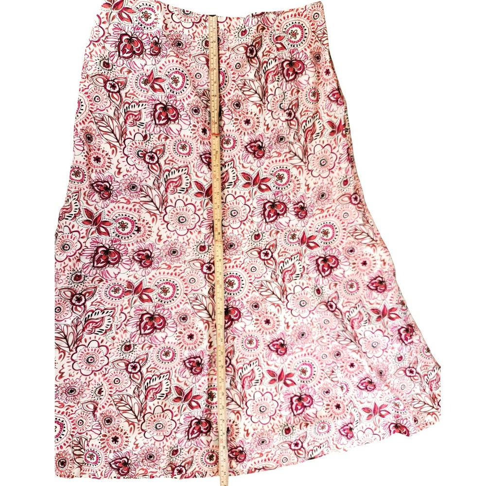 Christopher & Banks Y2K Pink Floral Linen Blend A-Line Midi Skirt‎ Size 10 - Picture 8 of 8